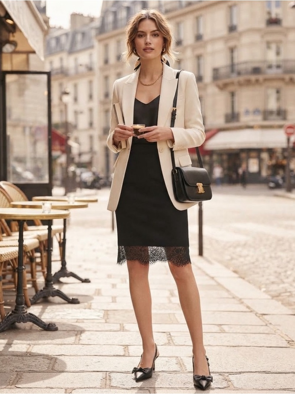 Guess Pencil Skirt with Lace Hem Size M
 Women’s in black